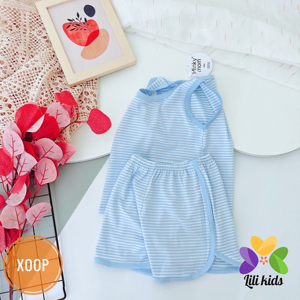 Bộ ba lỗ bé trai bé gái LILI.KIDS vải thun lạnh kẻ nhiều màu bộ quần áo cho bé 3 lỗ mặc hè thoáng mát BBL05