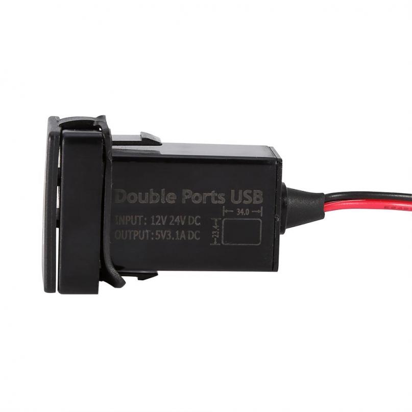 Cổng USB kép sạc tiện dụng cho xe ô tô TOYOTA ZY DC 12V-24V To 5V 3.1A