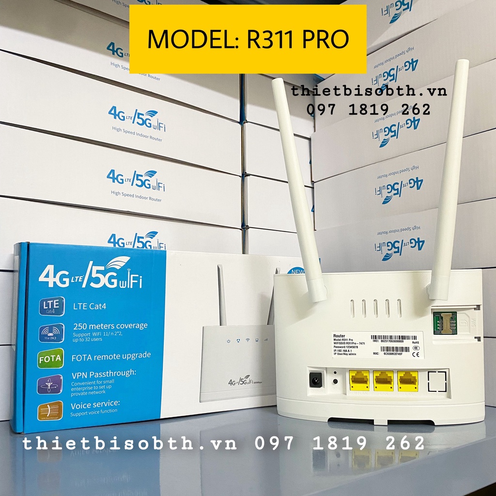 Bộ Phát Wifi 4G LTE R311 Pro - Tốc Độ 300Mps Cho Xe khách, Văn Phòng