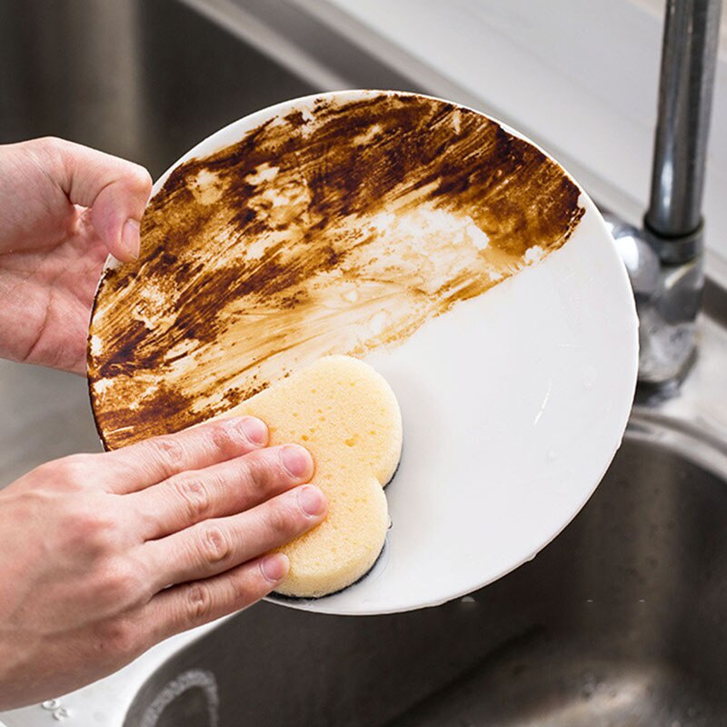 Miếng Mút Rửa Chén Hình Đám Mây Hai Màu Sắc Chống Trầy Xước Cho Nhà Bếp