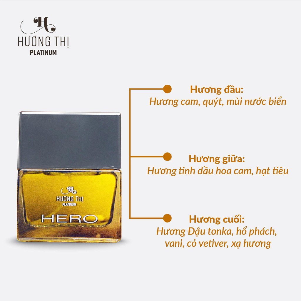 ✅CHÍNH HÃNG✅ Nước Hoa Nam Hero Hương Thị Cao Cấp, Giữ Mùi 12 Tiếng, Tỏa Hương 2m, Mùi Hương Quyến Rũ (50 ml)