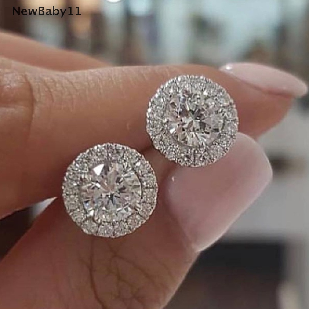 Khuyên tai tròn đính đá zircon phong cách vintage thời trang cho nữ
