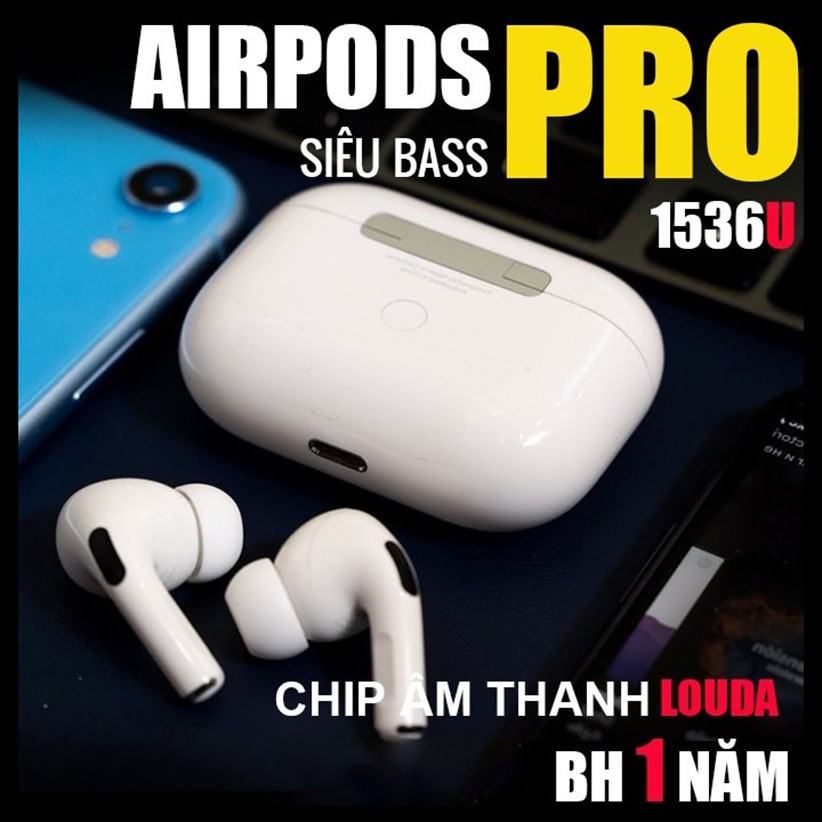 Tai Nghe Airpod Pro Louda 1536U Chống Ồn Xuyên Âm - Hồng Ngoại Sạc Không Dây - Định Vị Đổi Tên