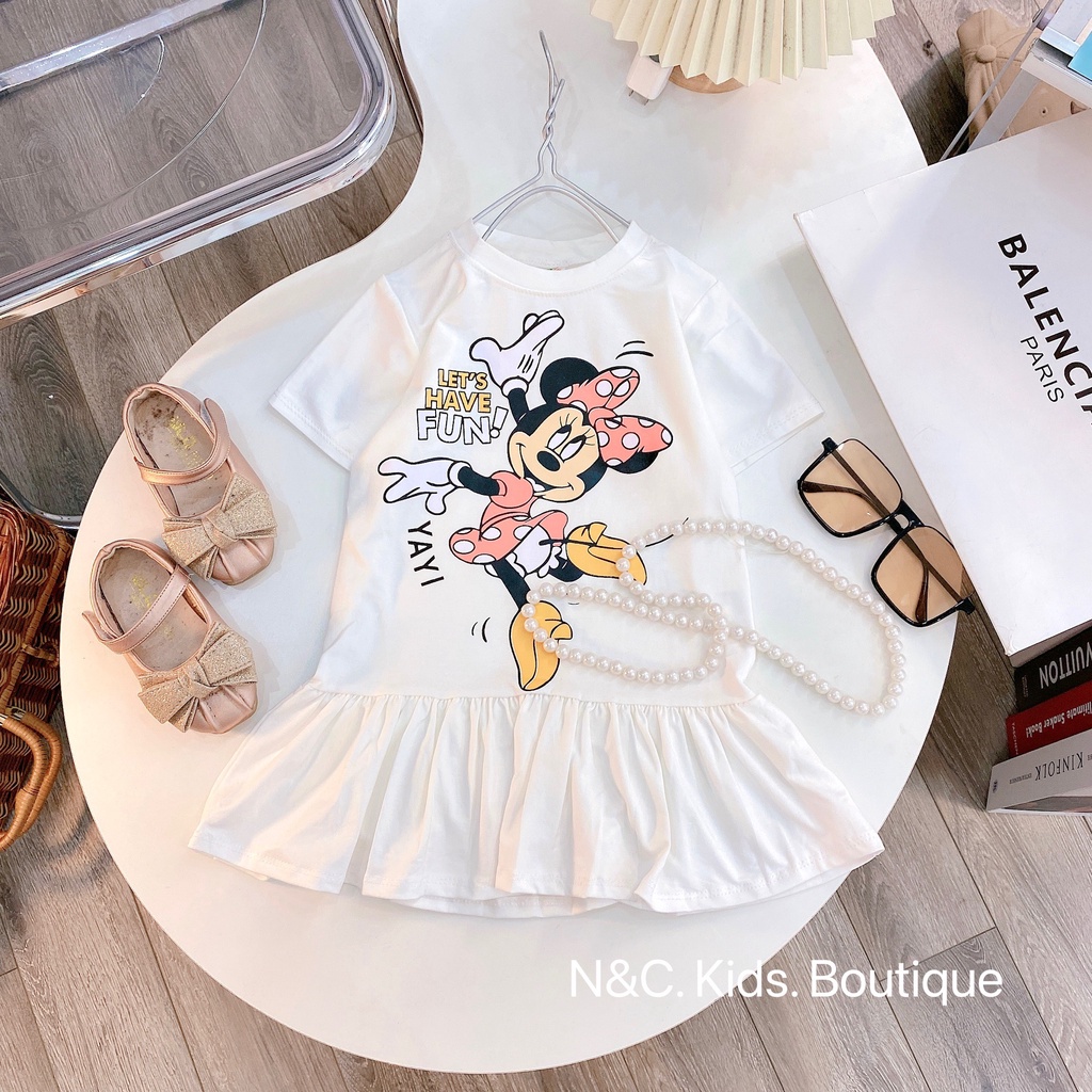 Váy cotton đuôi cá Mickey Fun 4 mầu Đỏ, Hồng,Trắng và Vàng XHN907
