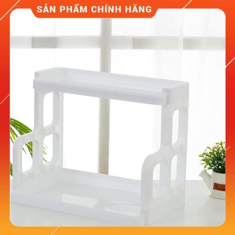 CHÍNH HÃNG -  Kệ chữ nhật đựng gia vị nhựa 2 tầng để đồ đa năng ,đựng gia vị trong tủ bếp,để đồ phòng tắm 0460