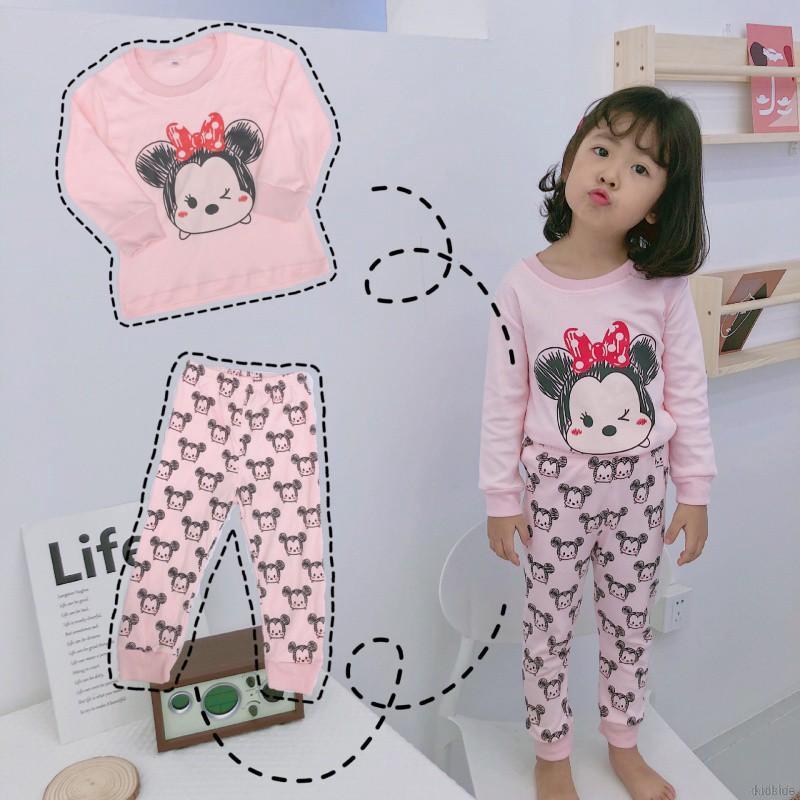 Set Áo Thun Tay Dài &amp; Quần Dài Ngủ Cho Bé