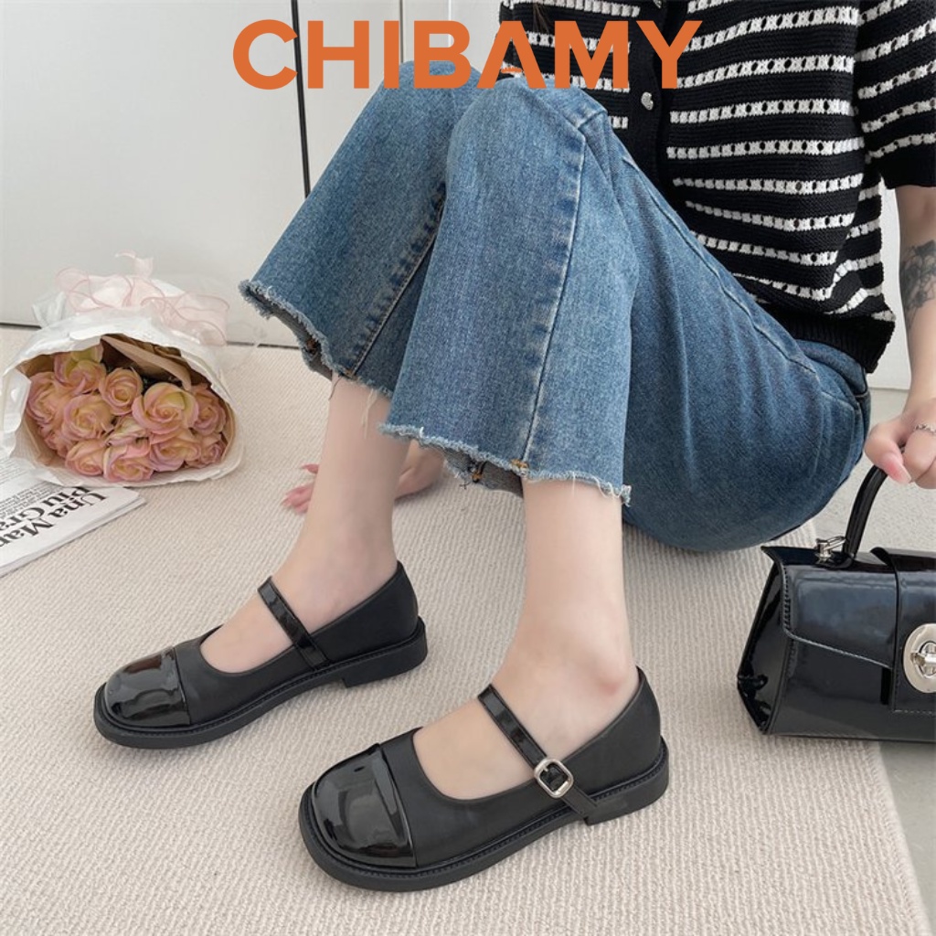 Giày búp bê Mary Jane nữ da mềm đế bệt 3cm phong cách học sinh Nhật