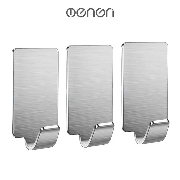 Bộ 3 Móc INOX Dán Tường Keo 3M Treo Quần Áo Chìa Khóa Đồ Dùng Gia Đình - OENON