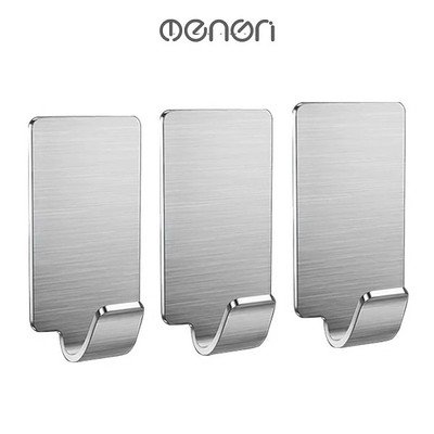 Bộ 3 Móc INOX Dán Tường Keo 3M Treo Quần Áo Chìa Khóa Đồ Dùng Gia Đình - OENON