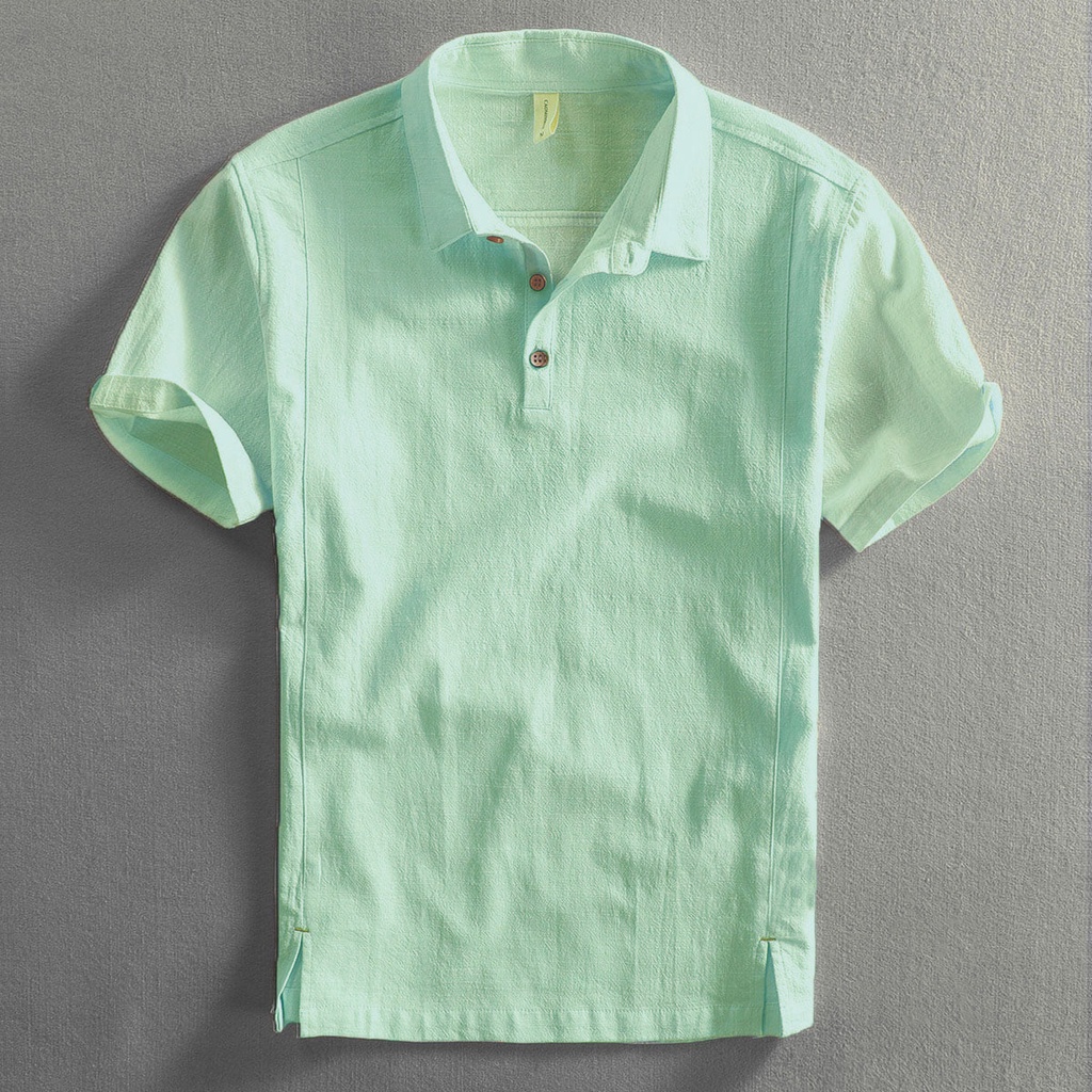 Áo polo nam vải đũi cao cấp - Áo sơ mi tay ngắn chất vải đũi linen mặc siêu thoáng mát