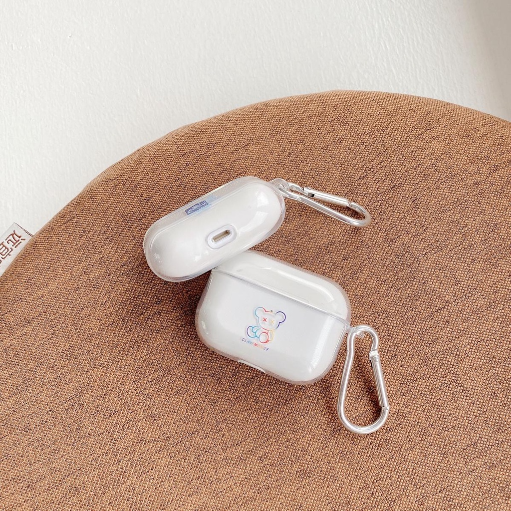 Airpods Jane Clouds Case Soft Bear Color Wireless TPU Leather Cover Wireless Headset Case for Airpods 1/2/3 pro