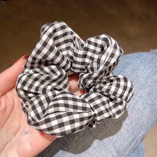 Cột tóc vải Scrunchies Kẻ 6 màu cơ bản loại đẹp, dây buộc tóc hot nhất SC004