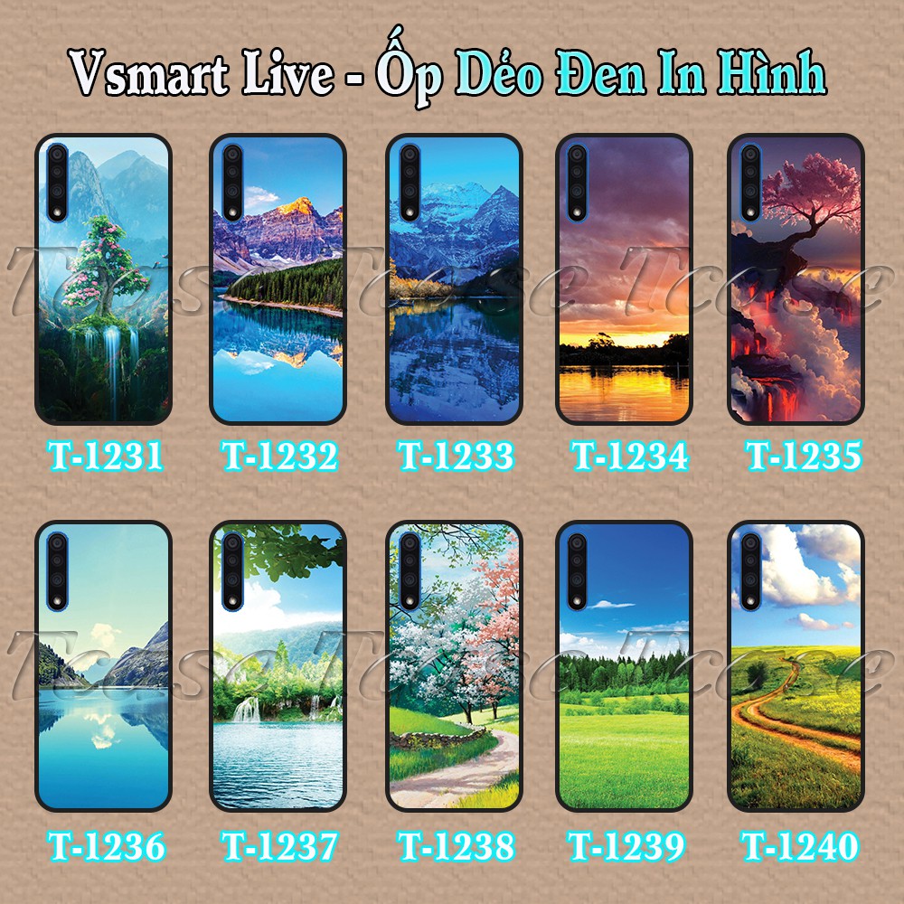 Ốp lưng Vsmart Live dẻo đen in hình Phong Cảnh siêu đẹp