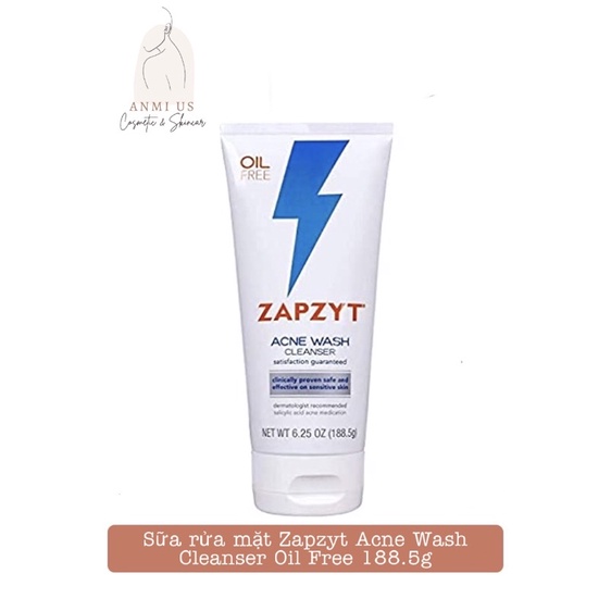 🇺🇸 Sữa rửa mặt Zapzyt Acne Wash Cleanser Oil Free 188.5g