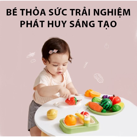 Đồ chơi rau củ quả trái cây cắt tách được có miếng dính đầy đủ chi tiết,đồ chơi nhà bếp thông minh mô hình cho bé