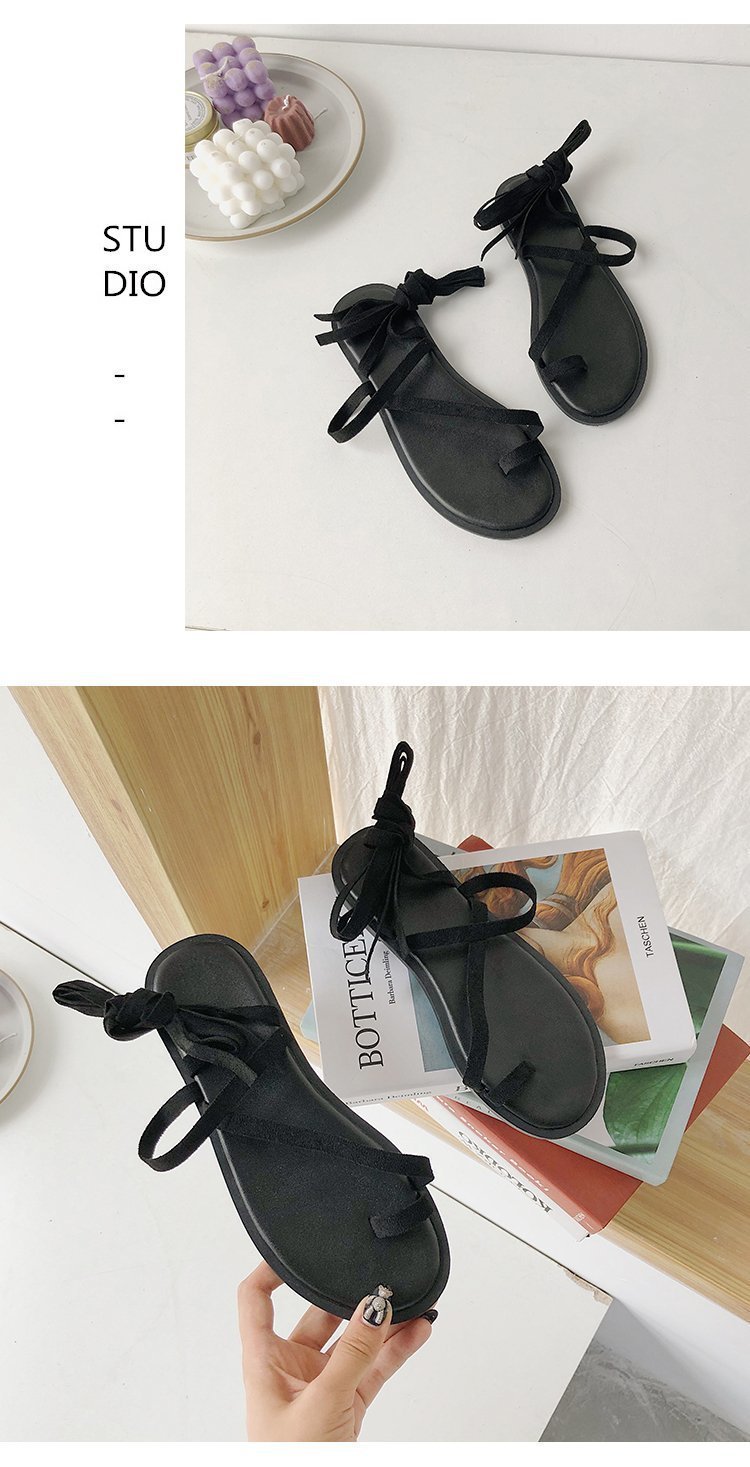 Xăng đan Đế Bằng Thiết Kế Buộc Dây Xinh Xắn Hợp Thời Trang | BigBuy360 - bigbuy360.vn