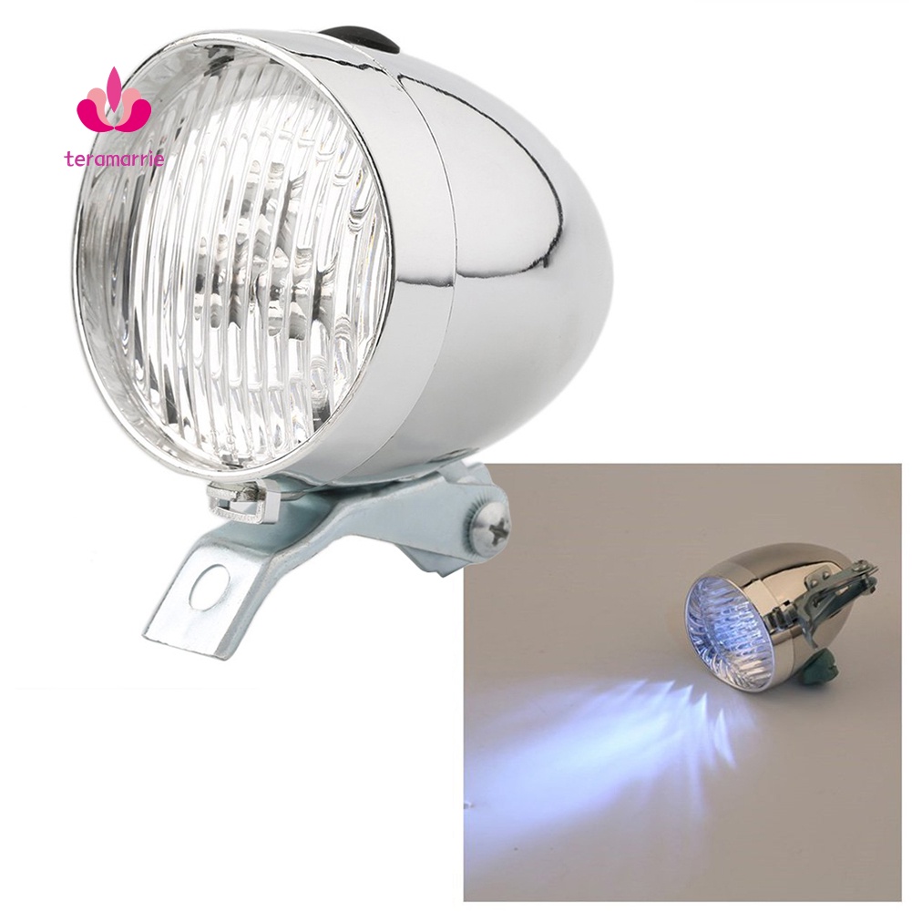 Đèn LED 3 Bóng 2 Chế Độ Kiểu Cổ Điển Gắn Đầu Xe Đạp Tiện Dụng