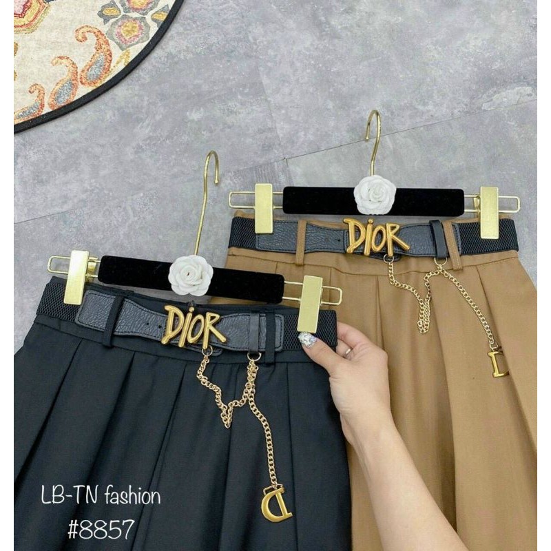 🍀𝑭𝑹𝑬𝑬 𝑺𝑯𝑰𝑷🍀 CHÂN VÁY XẾP LI DÁNG DÀI CHẤT VẢI KAKI KÈM ĐAI DIOR HÀNG CAO CẤP