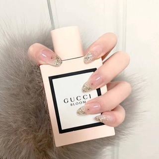 Nail Art Nhẹ nhàng trong suốt Thạch Naked Powder Mang Móng Tay Giả Dán Móng Tay Lấp Lánh Bột Naked Hoàn thành