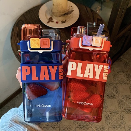 Bình nước Control Play chính hãng Hello Dream chất liệu Tritan an toàn dung tích 520ml, dùng hàng ngày, quà tặng-Ráp