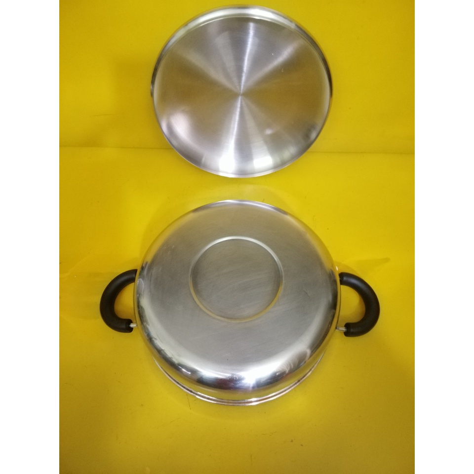 Nồi lẩu (chảo) inox nội địa Nhật, size 24cm, cao 8cm (mã 546), Dùng được bếp từ