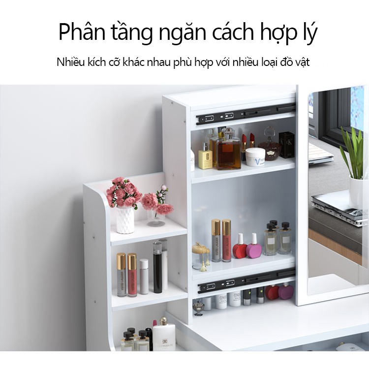 YB12 Bàn trang điểm thời trang đơn giản hiện đại tủ lưu trữ đa năng Bàn trang điểm đơn giản bằng gỗ