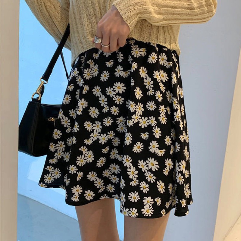 Chân Váy Lưng Cao In Hoa Cúc Xinh Xắn Phong Cách Hàn Quốc Cho Nữ | BigBuy360 - bigbuy360.vn