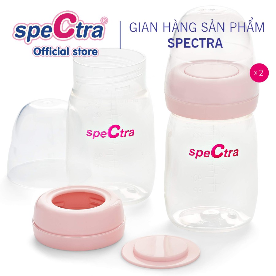 Bộ Hai Bình Cổ Rộng PP Spectra 160ml Chính hãng Hàn Quốc