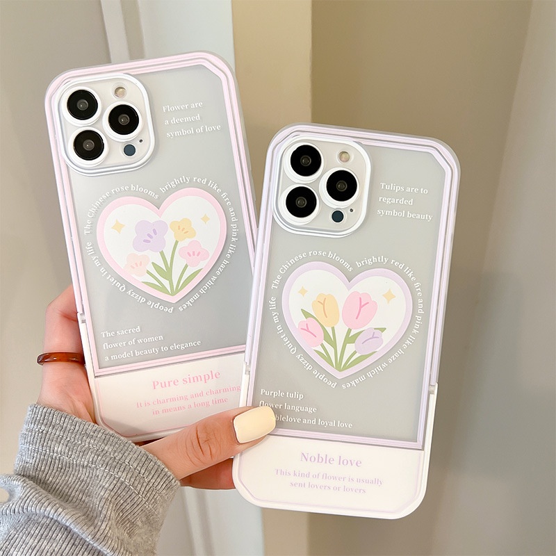 Ốp Điện Thoại Có Giá Đỡ Ẩn Hình Hoa Cho iphone13Pro / iPhone 12Promax 11 / xs / xr /