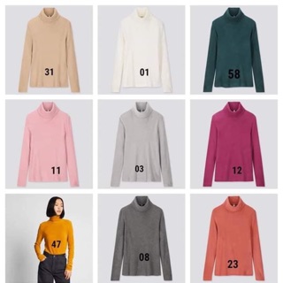 Áo giữ nhiệt nỉ tơ heattech Uniqlo cao cổ nữ