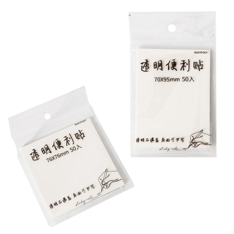 Set 50 tờ giấy ghi chú trong suốt chống thấm nước tiện dụng cao cấp