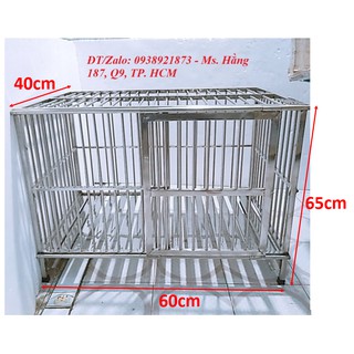 Chuồng chó inox cao cấp 60x40x65cm - cco46i -