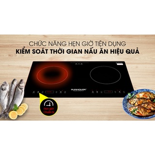Bếp đôi điện từ Sunhouse SHB9101