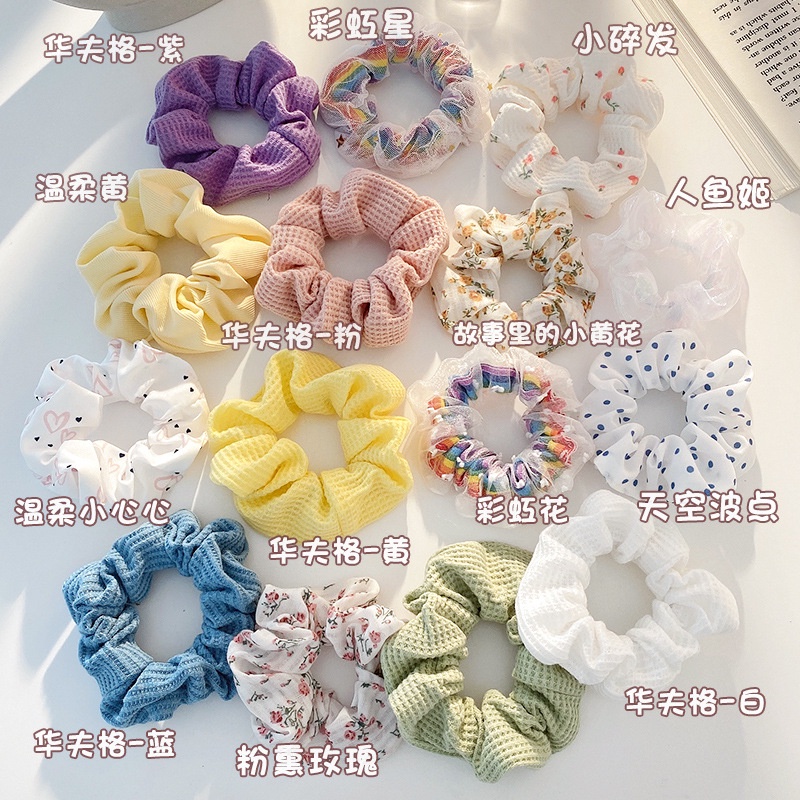 Dây cột thun buộc tóc scrunchies nhiều màu sắc nữ tính phong cách Hàn Quốc
