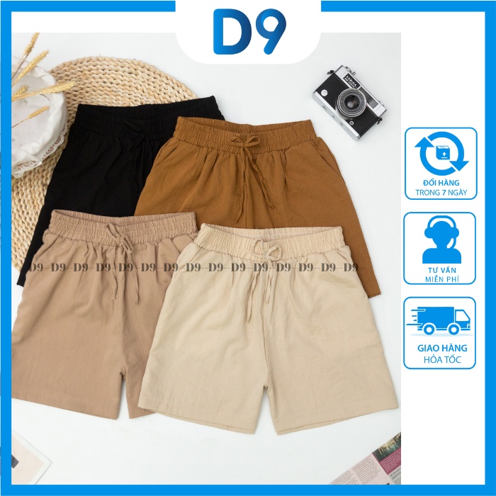 Quần đùi đũi D9 vải linen cao cấp mặc mát