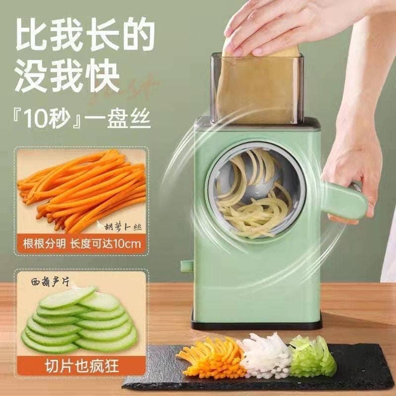 Máy Thái Lát Rau Củ - Thái Lát Bào Cắt Củ Quả Đa Năng Kèm 6 Lưỡi Dao Cắt