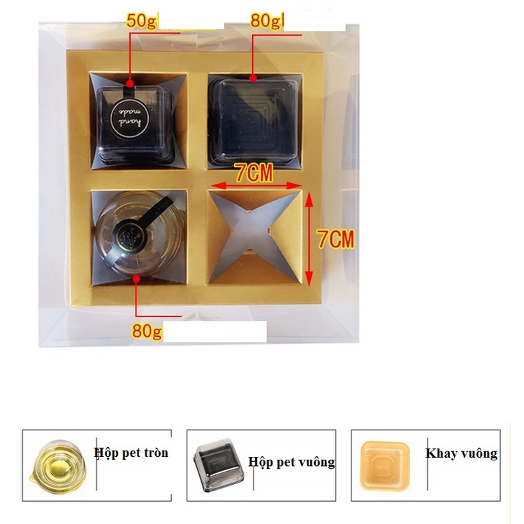 Hộp đựng bánh trung thu - 4 -6 bánh 50g-80g