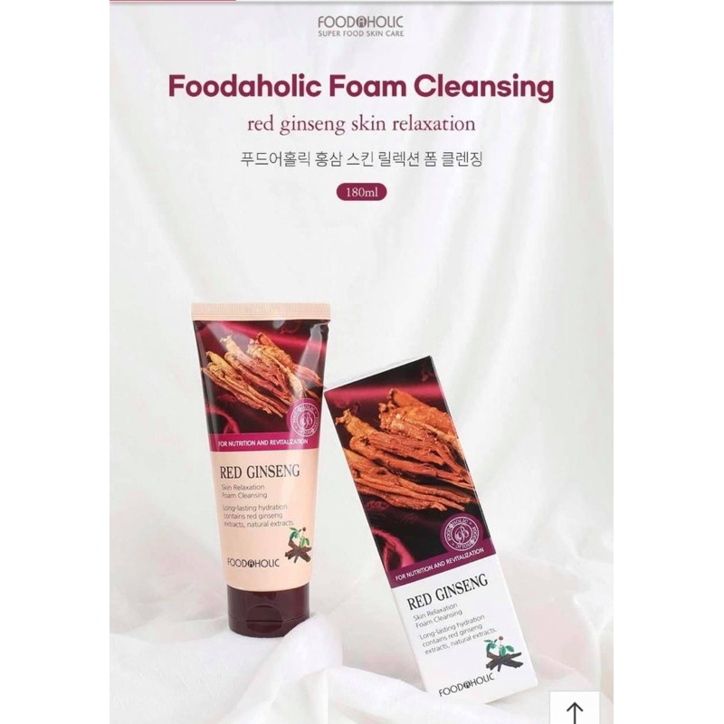 Sữa rửa mặt hồng sâm Foodaholic Foam Cleansing Hàn quốc [Kèm Bill]