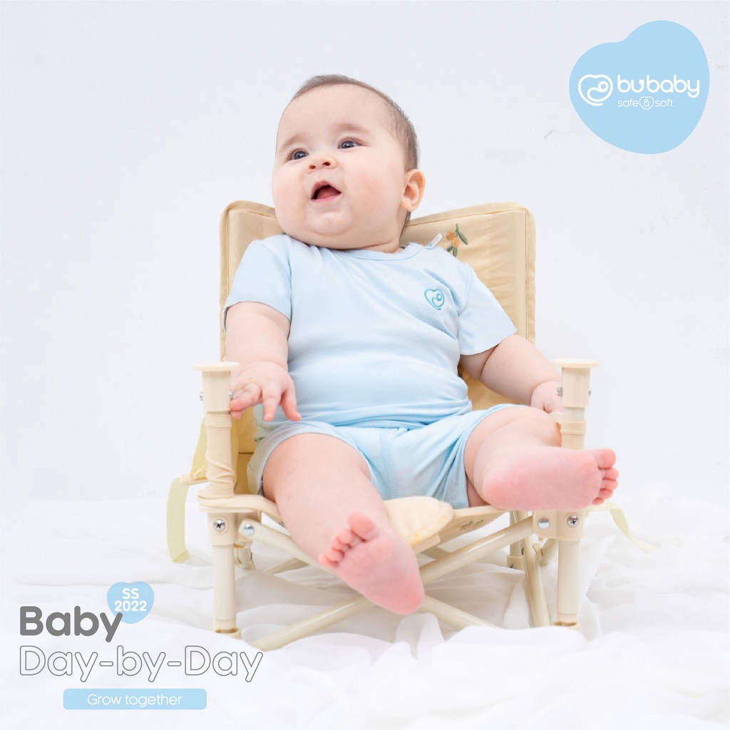 Bộ quần áo cộc tay Bambus Bu Baby cho bé trai bé gái mềm mịn kháng khuẩn cao cấp.