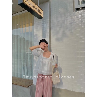 SET ÁO BABYDOLL PHỐI REN QUẦN DẬP LI ỐNG SỚ SIÊU XINH