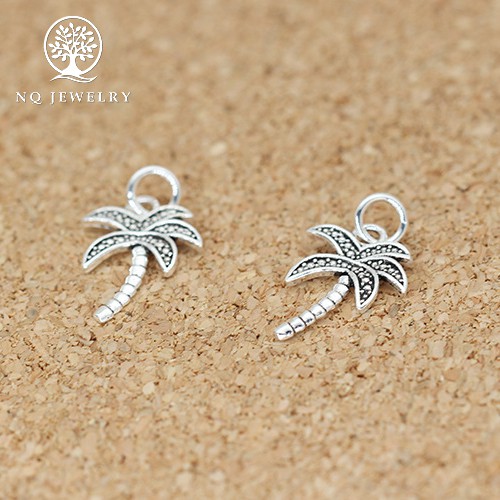 Charm bạc hình cây dừa treo - NQ Jewelry
