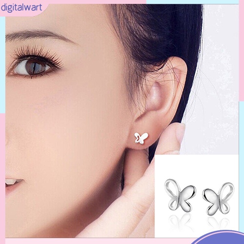 Cặp khuyên tai mạ bạc hình bướm thời trang cá tính sang trọng dành cho nữ