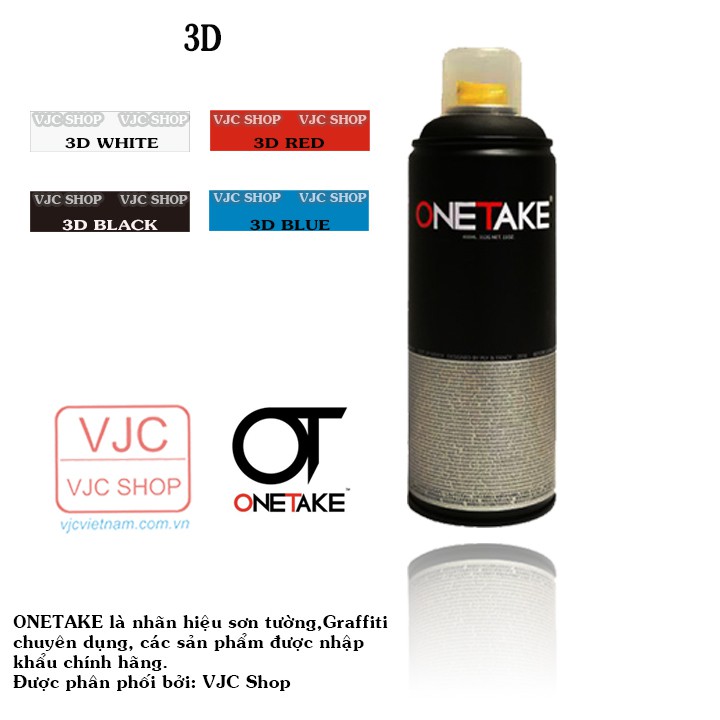 Sơn xịt tường ONETAKE gam màu 3D chuyên dụng vẽ tranh tường và Graffiti