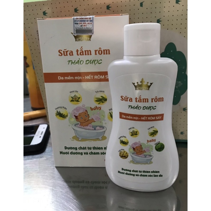 Sữa Tắm Gội Trẻ Em Thảo Dược Kingphar - giảm rôm sảy ,mề đay - Chai 100ml