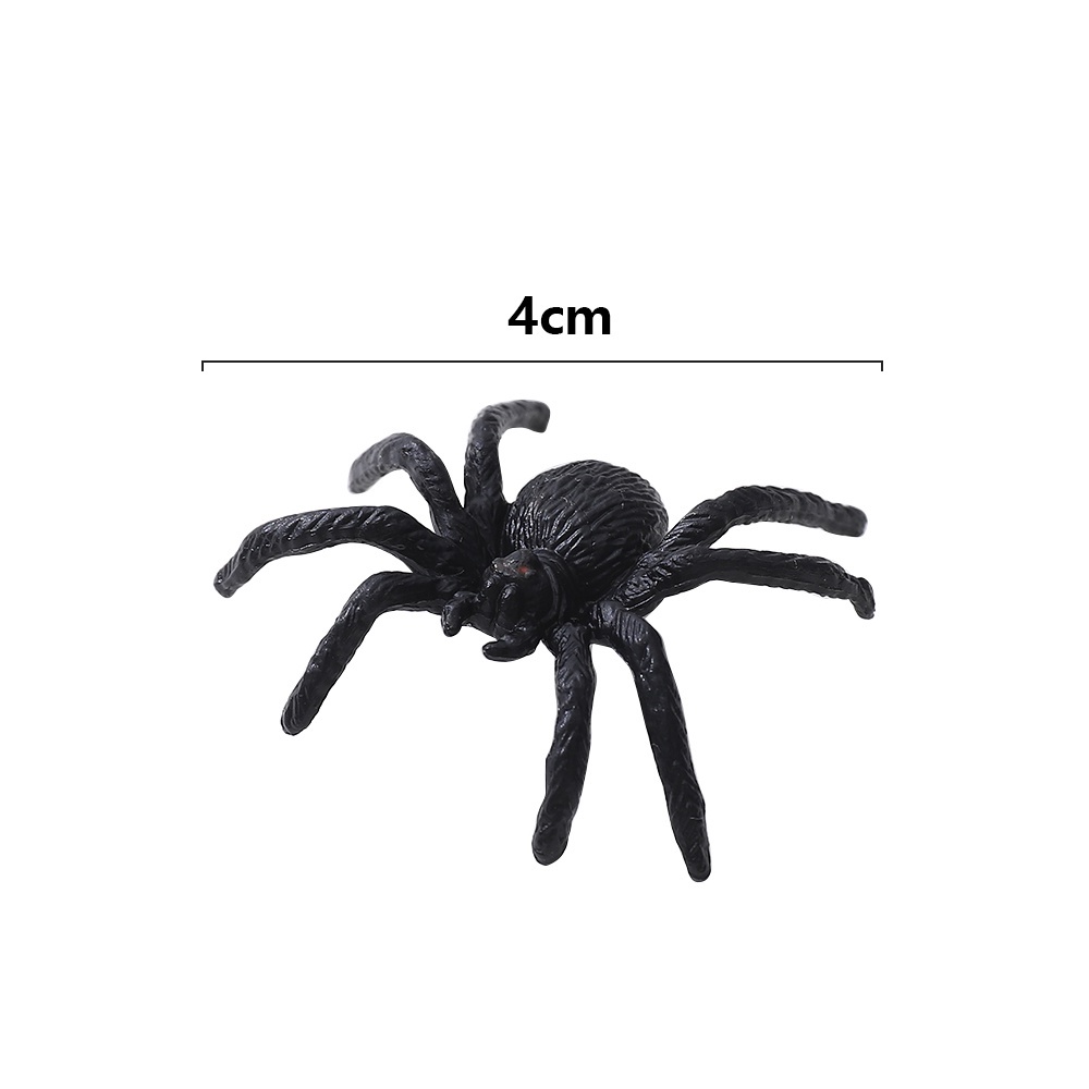 Set 10 Mô Hình Côn Trùng Giả Bằng PVC Màu Đen Vui Nhộn Trang Trí Halloween