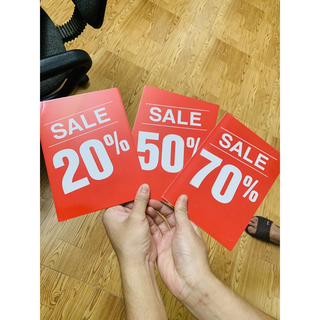 Bảng Ghi Sales Giảm Giá Theo Phần Trăm 20% - 50%-70%,Loại Fomex Cứng Dùng Ở Shop Thời Trang,Nhà Sách,Siêu Thi