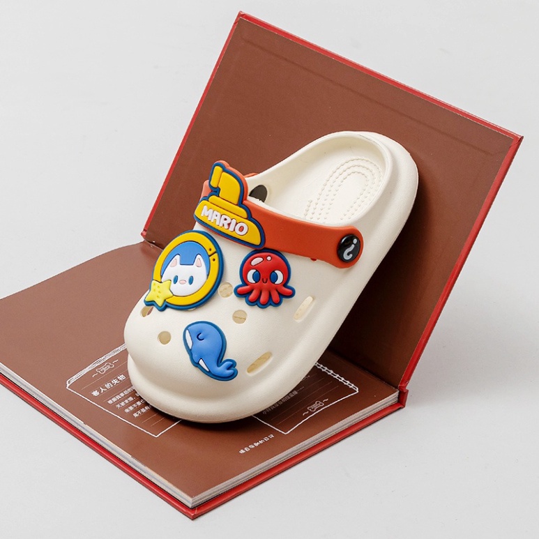 Dép sục trẻ em chống trượt thời trang mùa hè Cheerful Mario XQ7701 cho bé 2-9 tuổi- Happy Feet phân phối chính thức