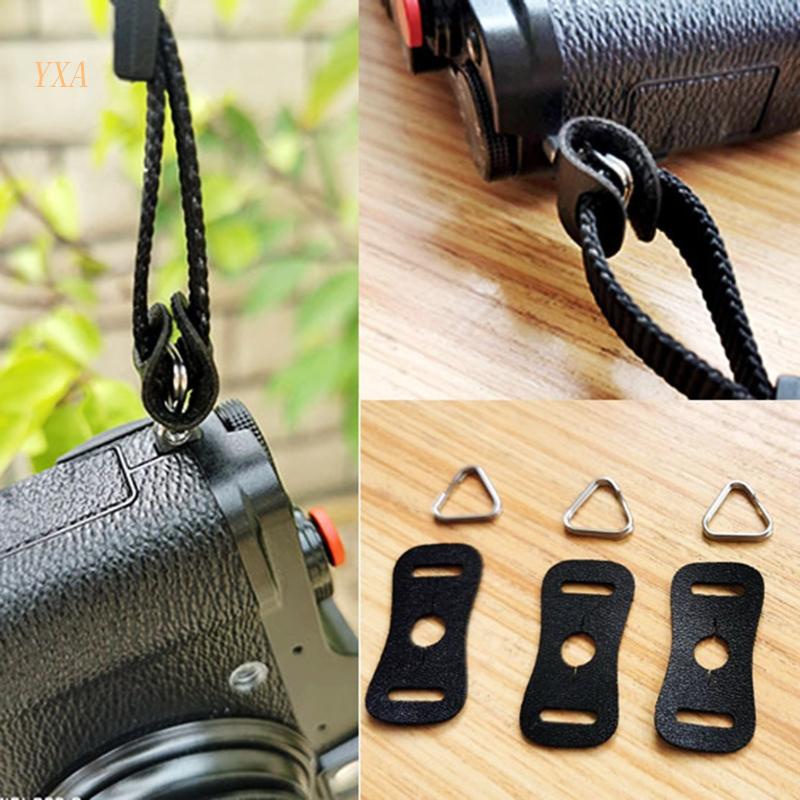 Set 2 Miếng Đệm Da PU Hình Tam Giác Bảo Vệ Chống Trầy Dành Cho Dây Đeo Máy Ảnh