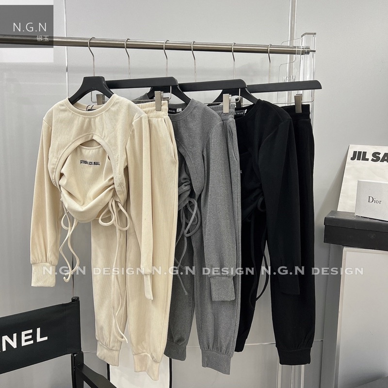 Sét thể thao dúm hông 3 chi tiết