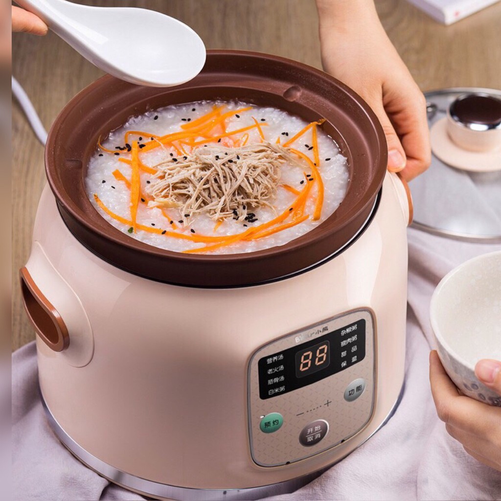 Nồi Hầm Tử Sa, Hầm Chậm Đa Năng Bear, Hầm Cháo, Chưng Yến, Nấu Canh, Súp Chính Hãng 02 Lít - BH 6 Tháng